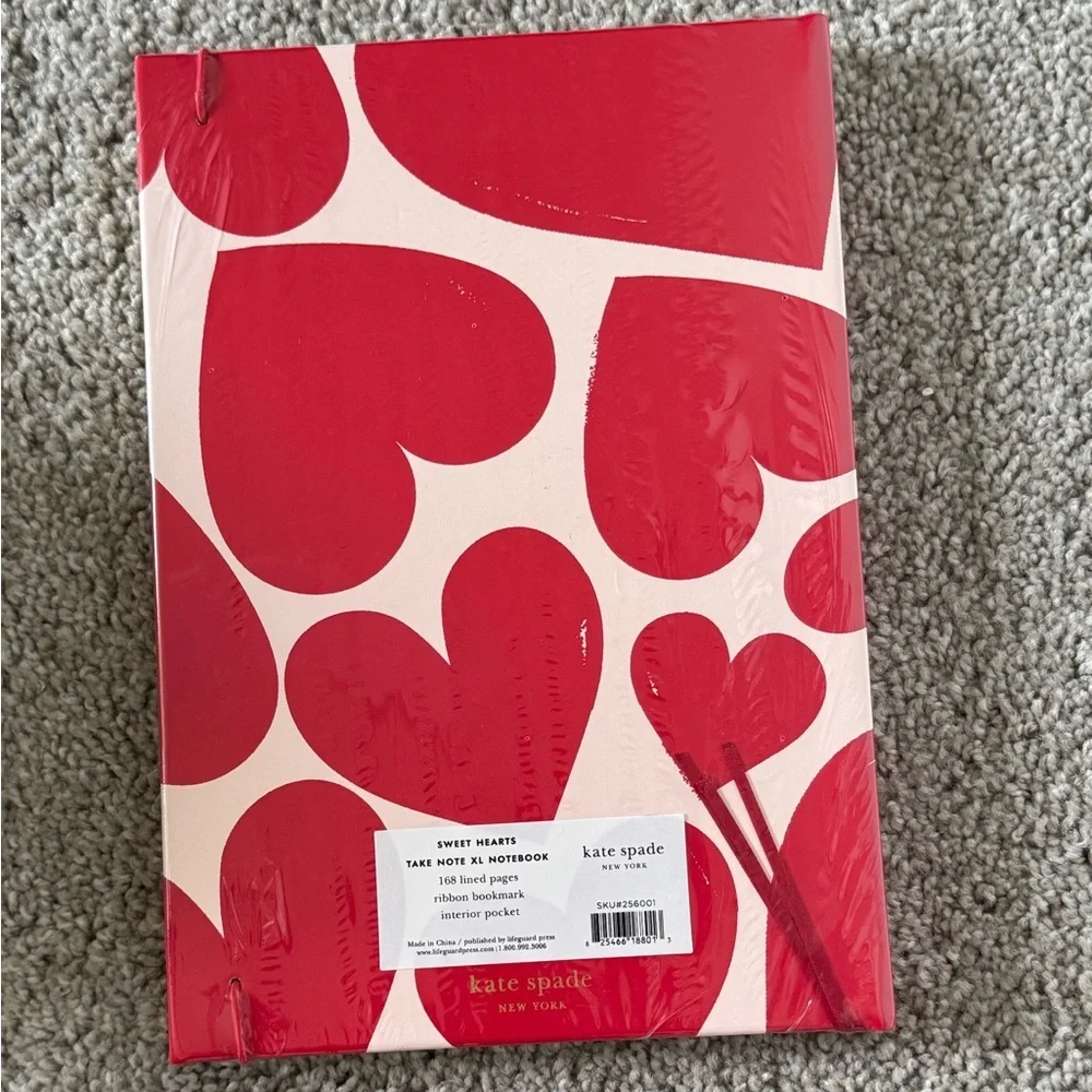 Kate Spade Sweet Hearts Take Note Notebook w Pencil Holder and Office Supplies